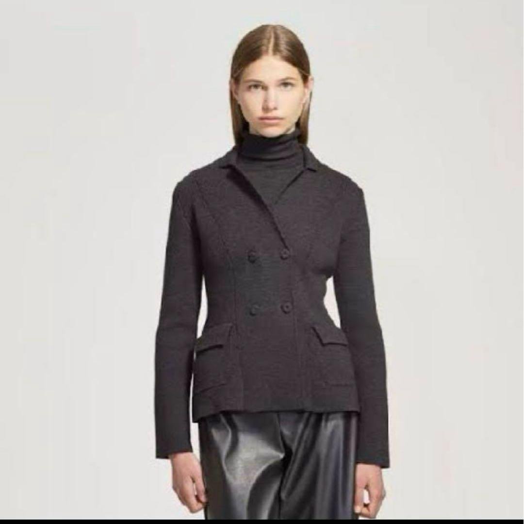 ファビアナフィリッピ ウール ダブルブレスト ニット ジャケット S