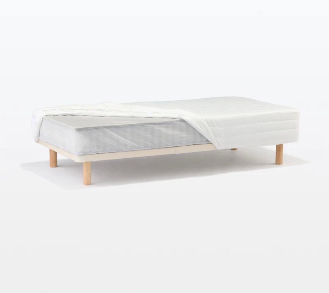 脚付マットレス　ポケットコイル　（洗えるカバー付き）　脚高さ26cm 木製脚