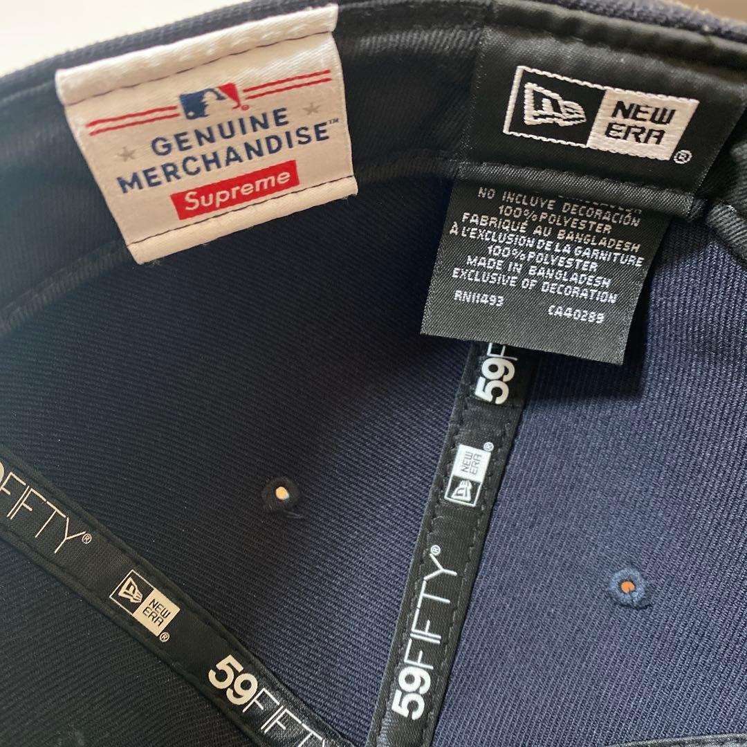 Supreme ニューエラ ヤンキース ネイビー キャップ 7 3/4