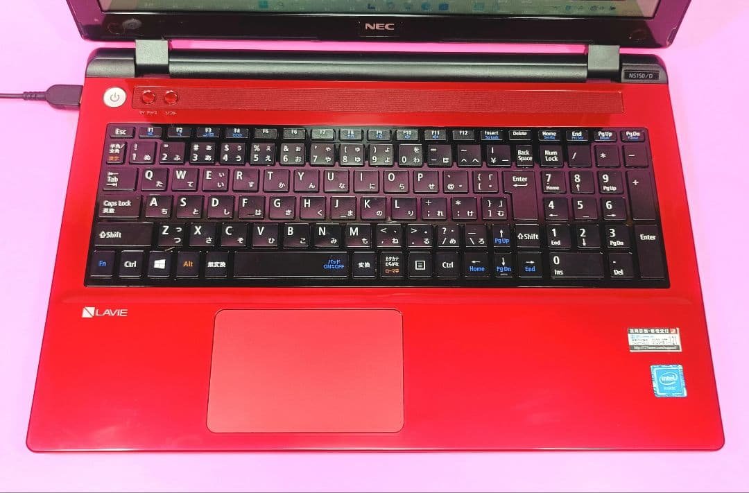 超大容量1TB！オフィス✨カメラ付赤ノートパソコン✨オシャレ✨人気✨薄型✨初心者
