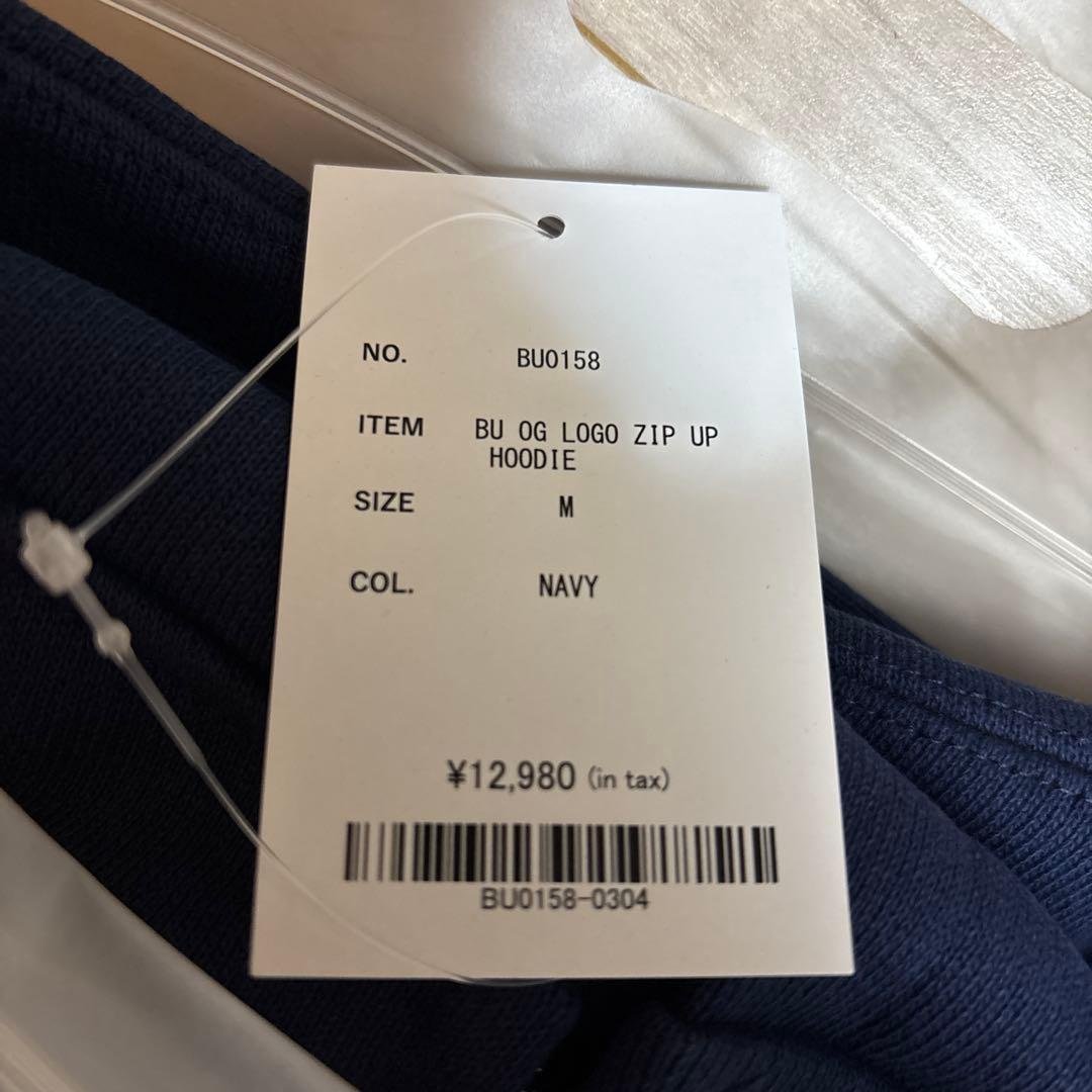 新品 BLESS U BU OG LOGO ZIP UP HOODIE 紺 M
