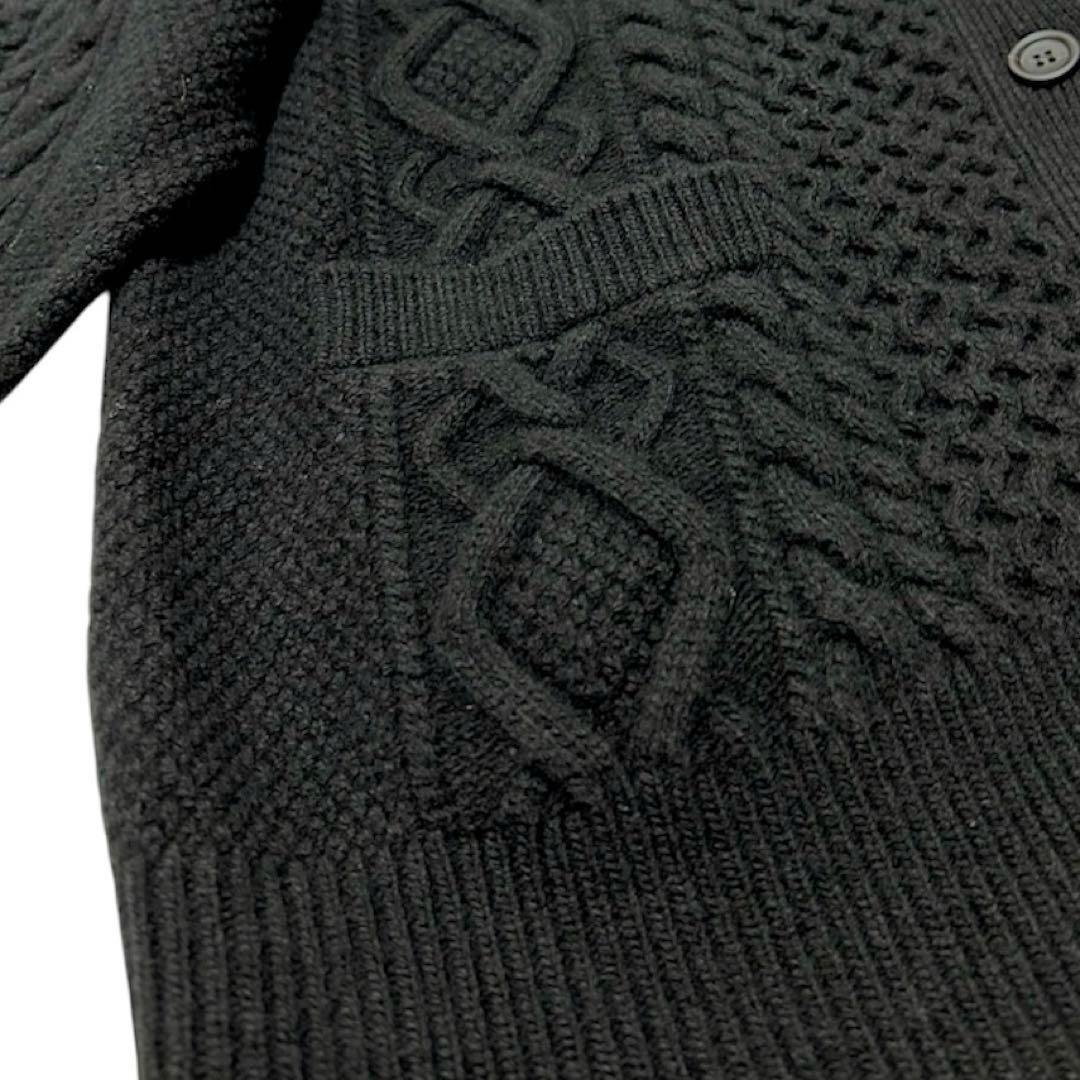 新品タグ付　23区　洗えるアランパターン　バルキーニット　カーディガン　黒　38