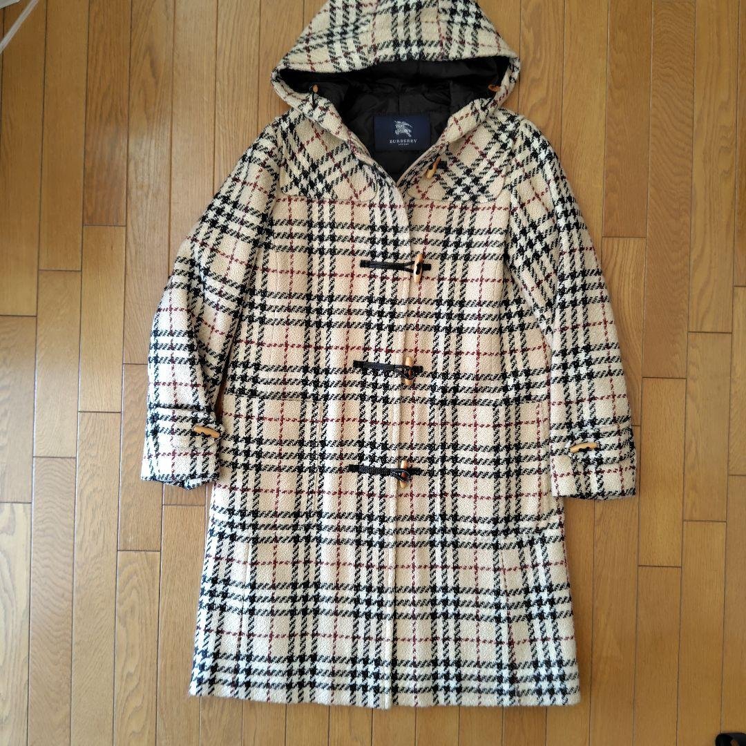 Burberry ベージュ系チェック ダッフルコート