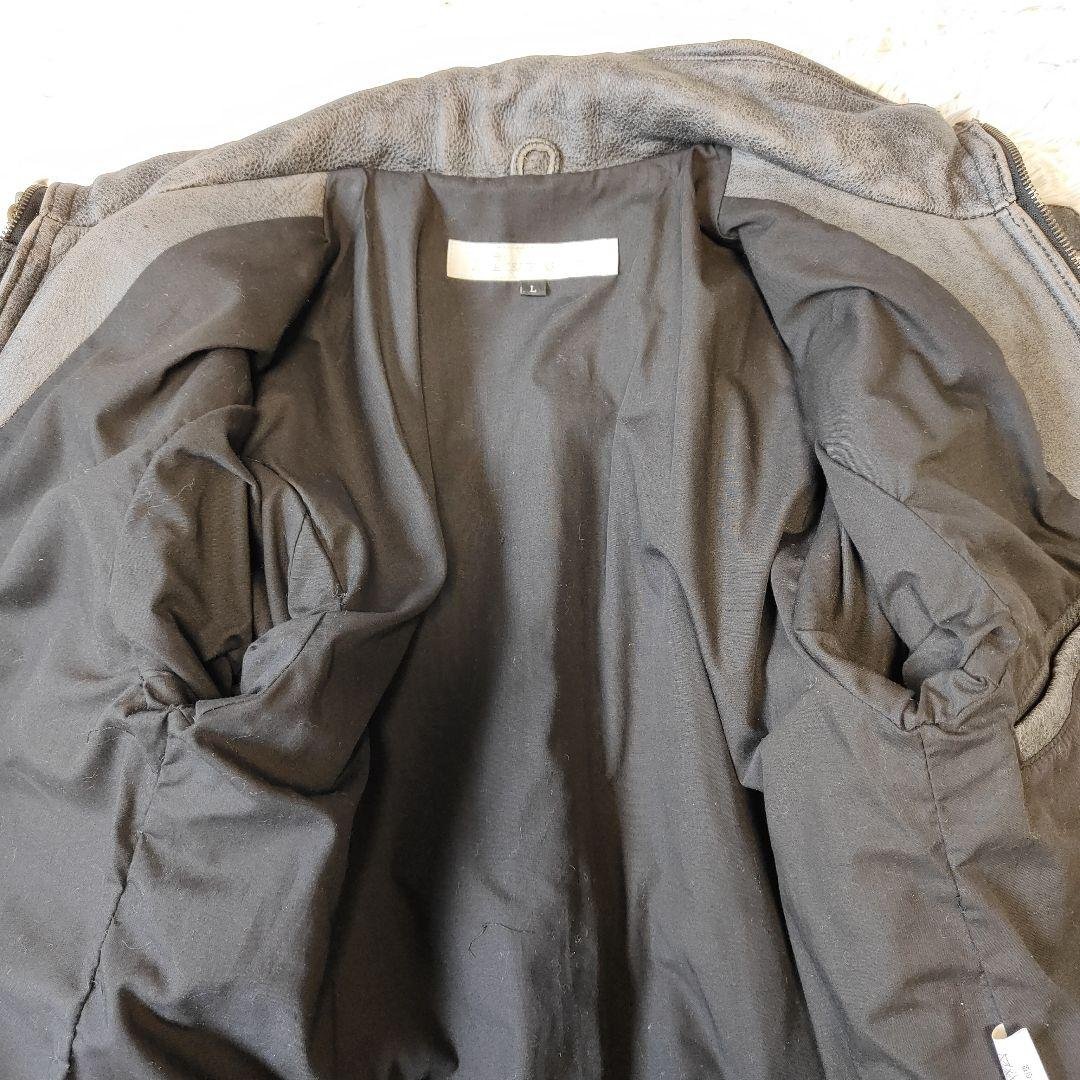 Y'2 LEATHER　レザー シングルライダース　M〜 L 牛革　グレー