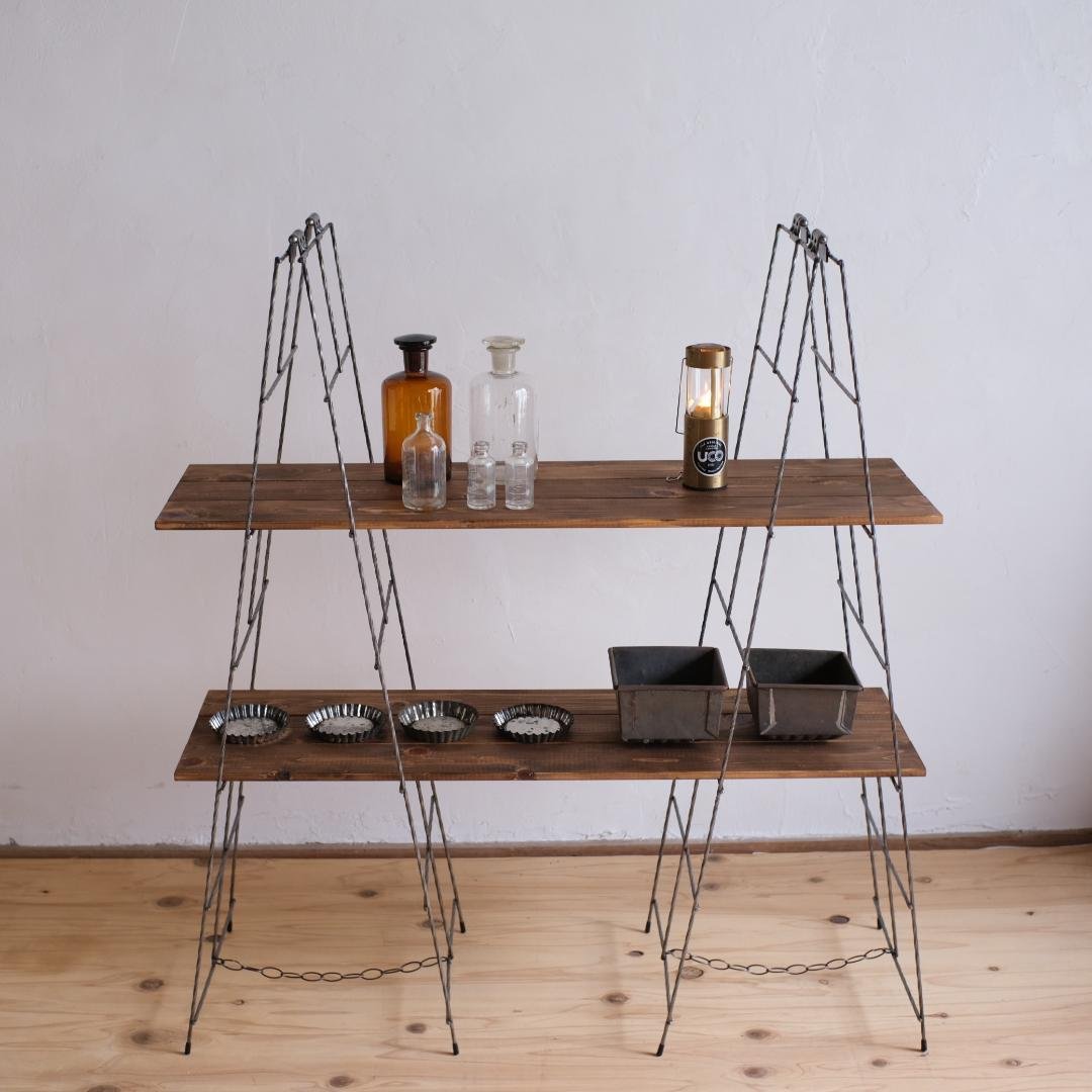 無骨なアイアン脚2点1セット Ｍ　飾り棚　イベント什器 シェルフ