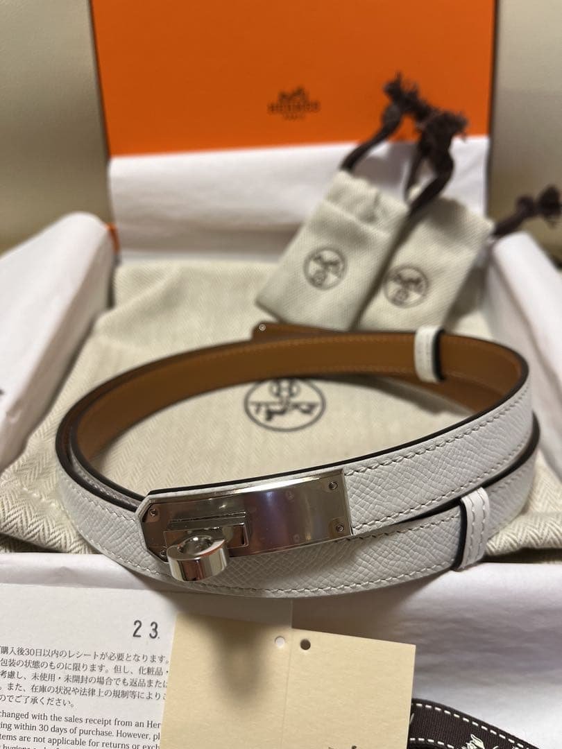 エルメス　白　ケリーベルト　新品未使用　早い者勝ちです☆