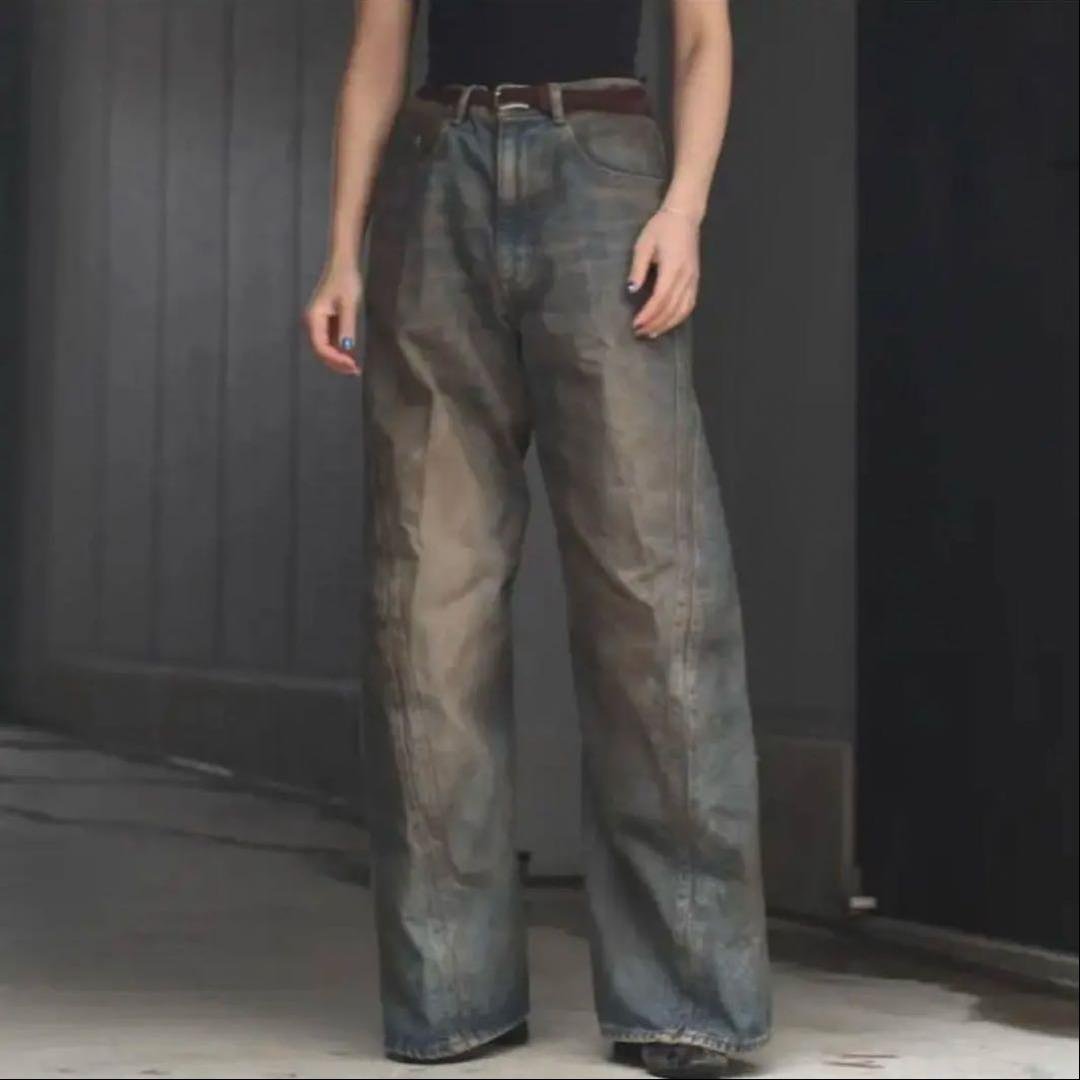 パンツ nvrfrgt 3D Twisted Wide Leg Jeans