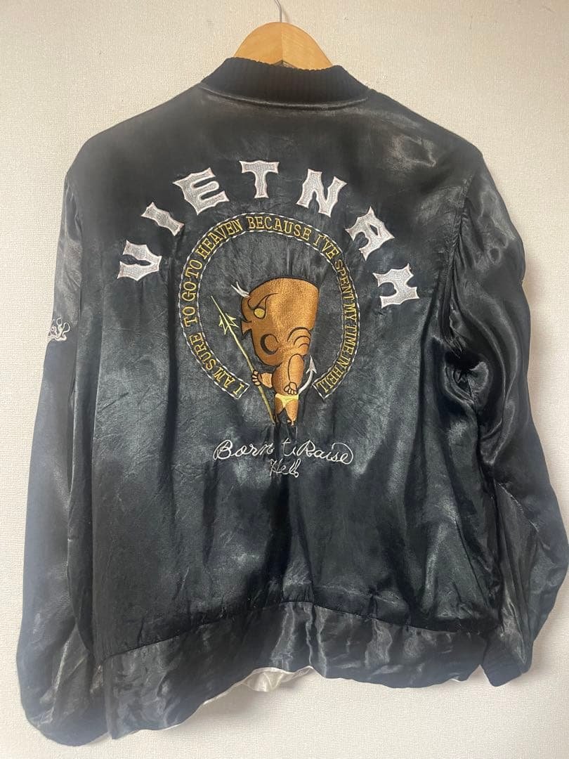 80s〜90s ベトジャン　スーベニアジャケット　レッドデビル　リバーシブル