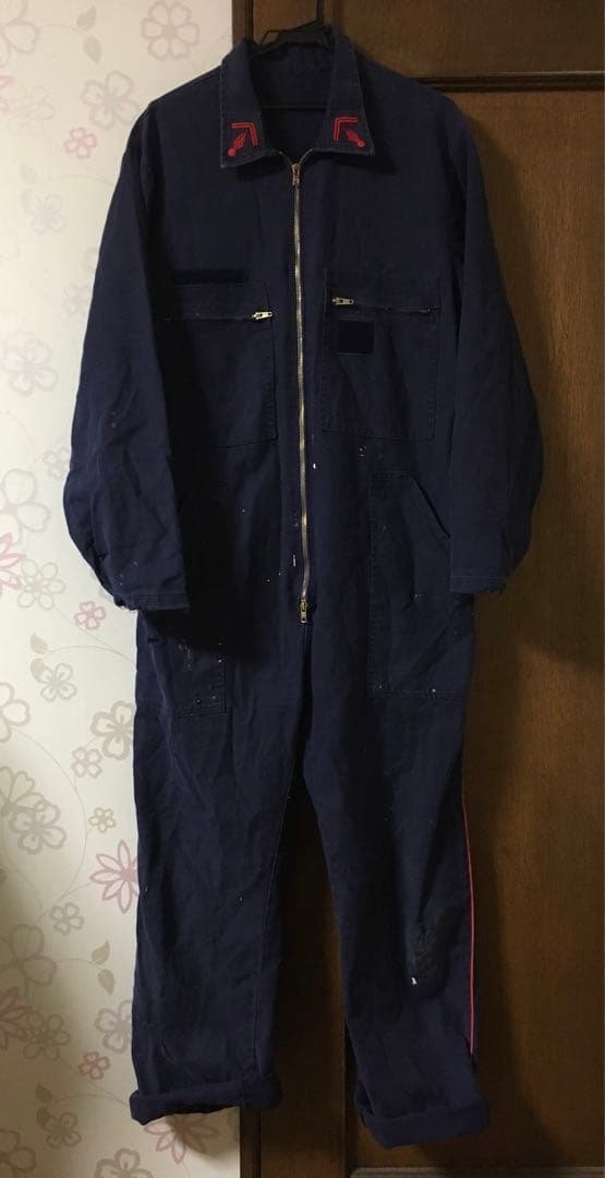 フランス ファイヤーマン オールインワン つなぎ ジャンプスーツ ヴィンテージ
