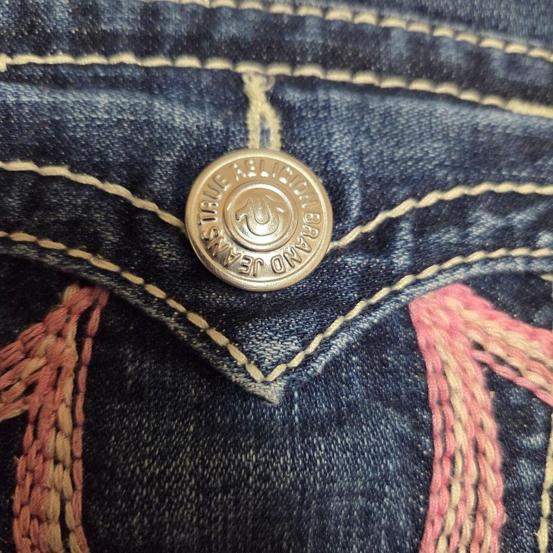 極美品TRUE RELIGIONブーツカット・フレアデニム・ダークブルーW25