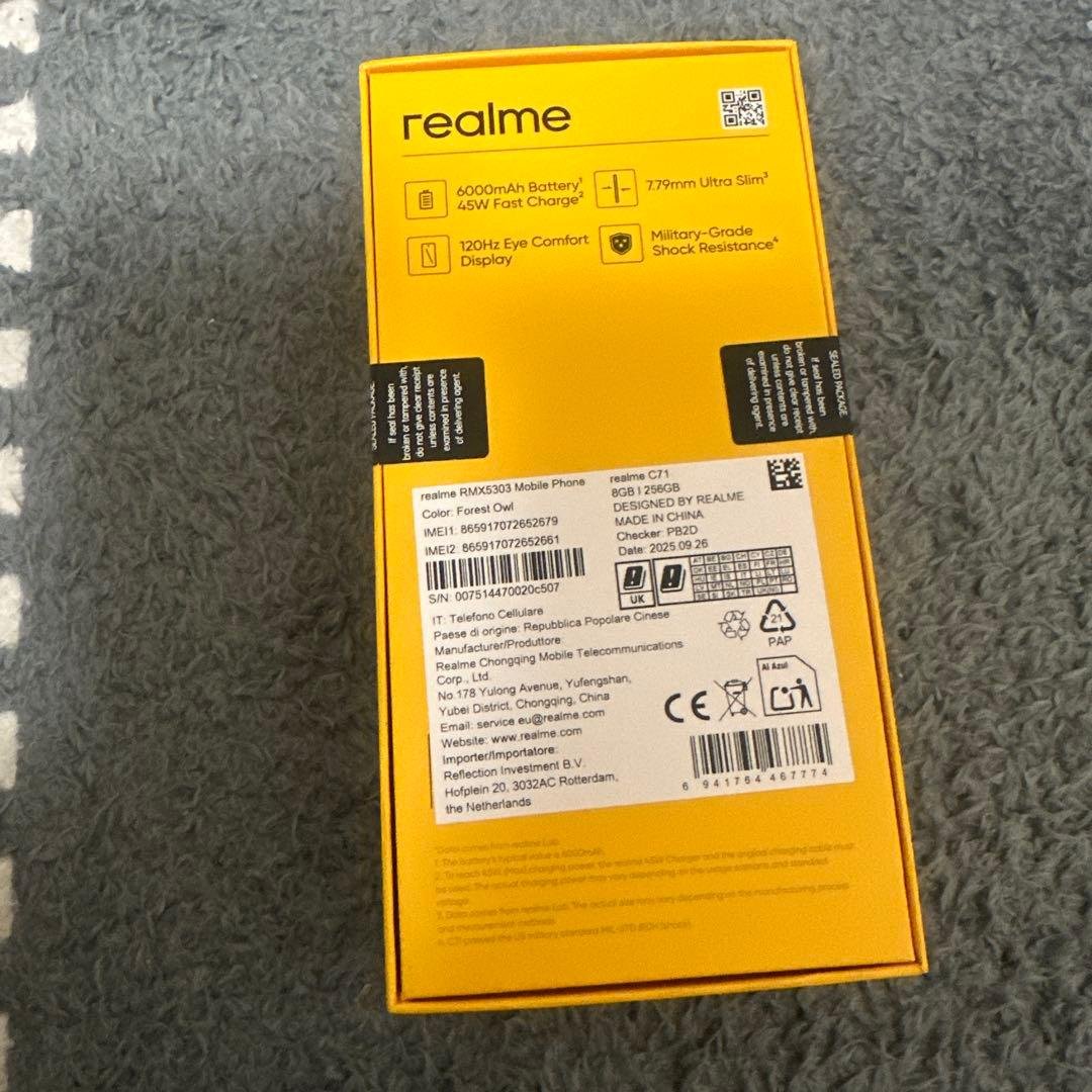 スマートフォン本体 realme C71 8GB/256GB