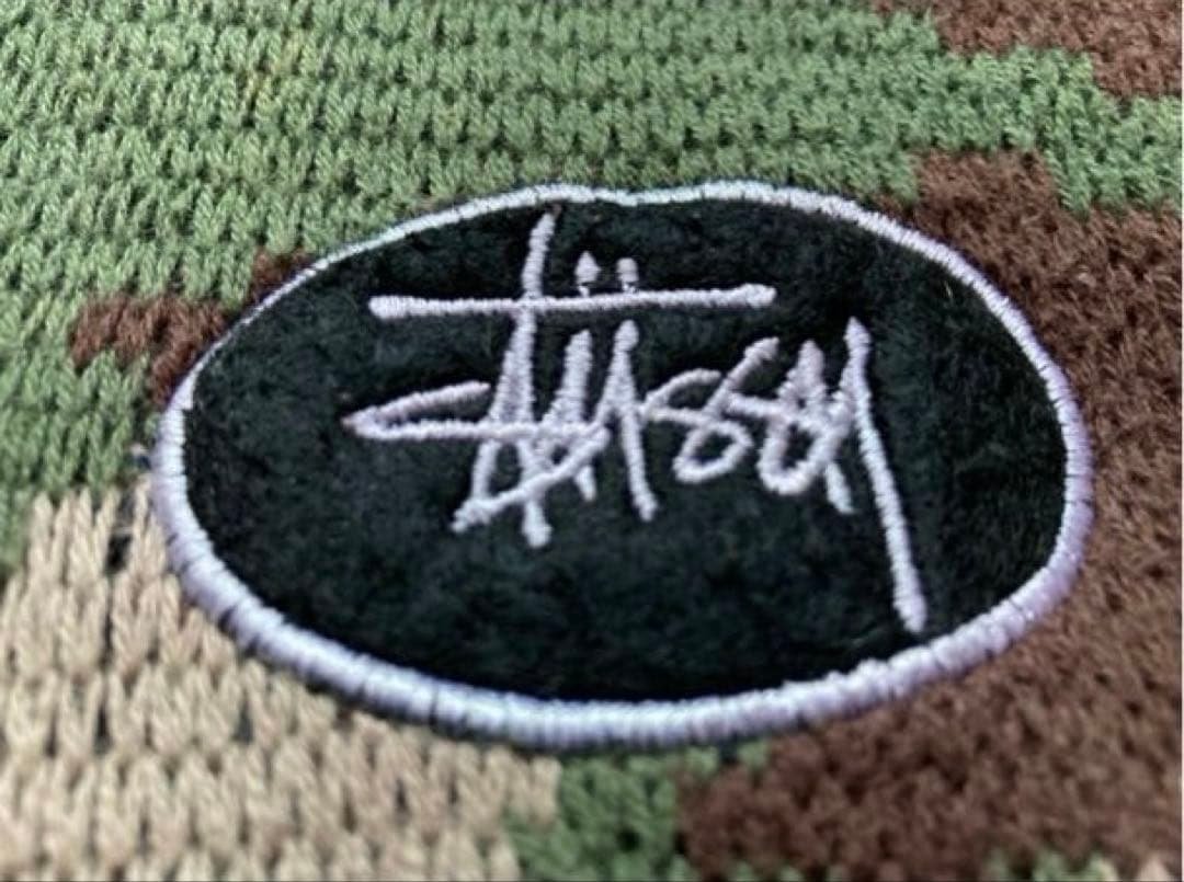 90's STUSSY オールド ステューシー カウチン ニット セーター カモ