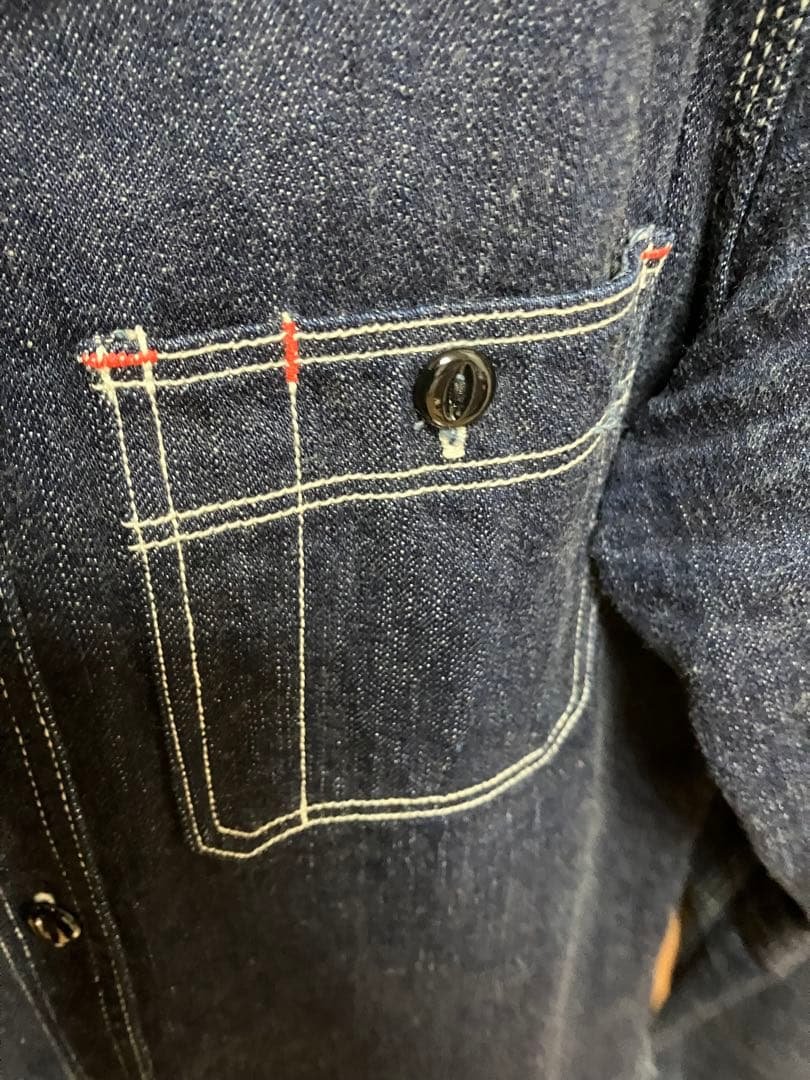 【美品】FLAT HEAD フラットヘッド 7010W デニムワークシャツ 38