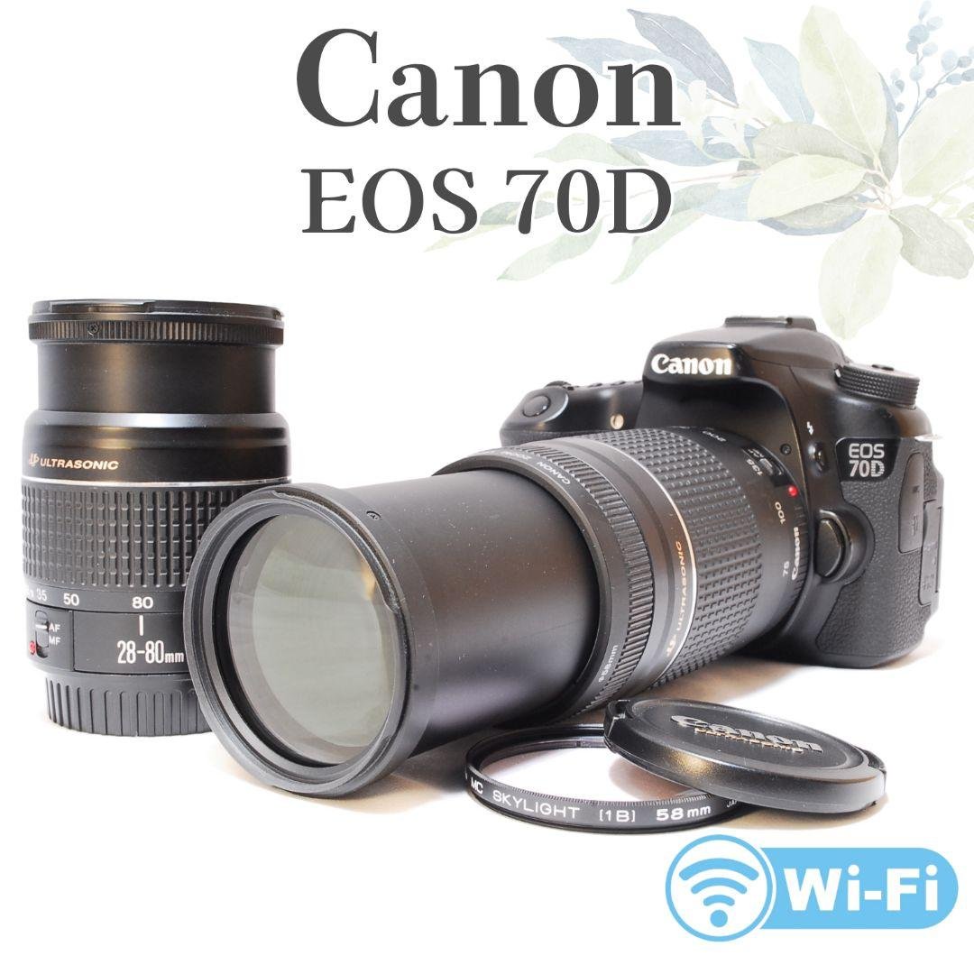迫力の超望遠✨美品✨Canon EOS 70D✨USM ダブルレンズ 付属品充実