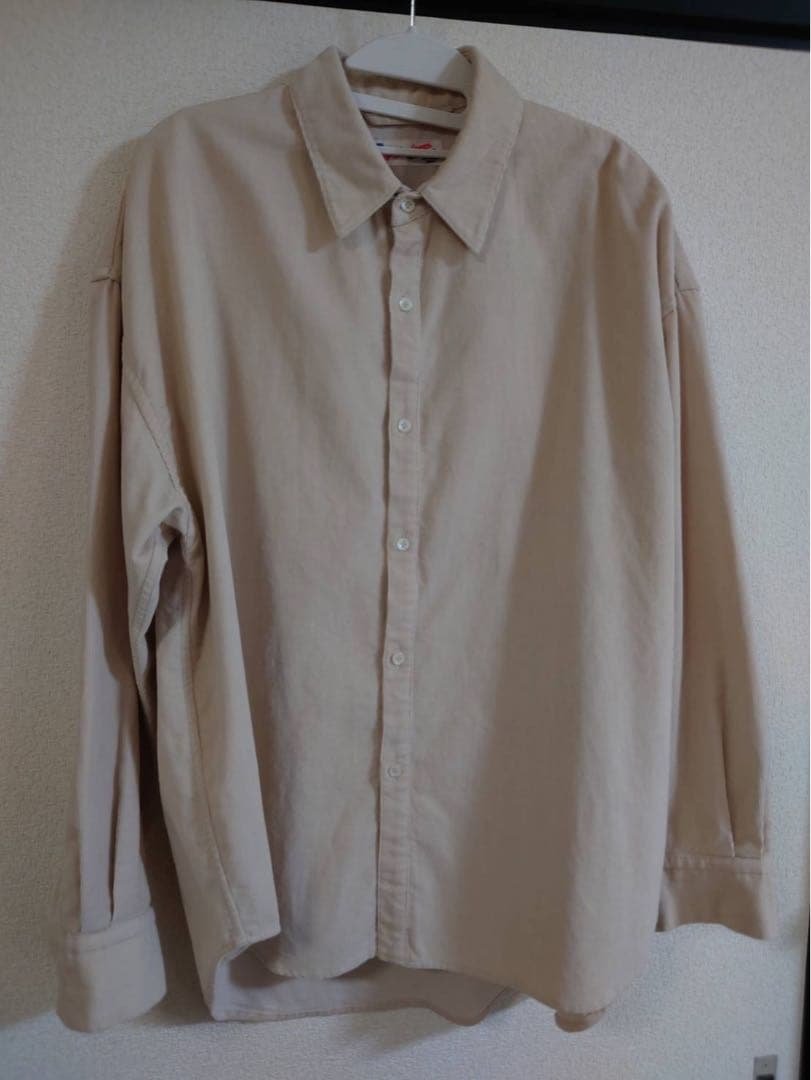 スピックアンドスパン　コットンコーデュロイルーズシャツ　ベージュ