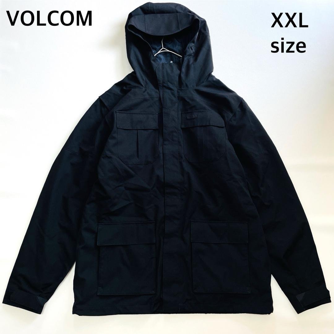 6693【美品】ボルコム　ジャケット　メンズ　XXL　無地　スノボ　ブラック