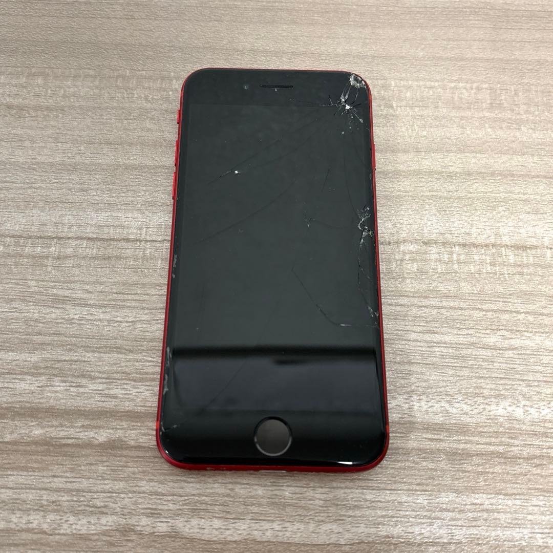 【ジャンク】iPhone SE(第2世代)レッド 画面ひび割れ SIMフリー