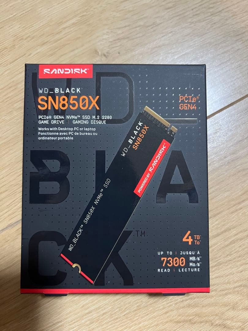 【新品】WD BLACK 4TB NVMe PCIe Gen4 SN850X
