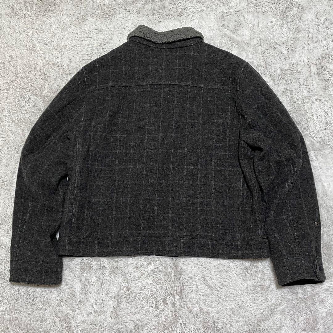 OLD GAP ウールジャケット　00s Y2K 短丈　襟ボア　チェック　XL