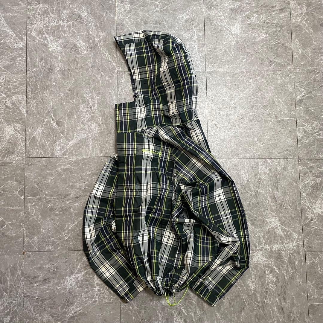 00s Columbia 短丈 shell jacket テック系 チェック S