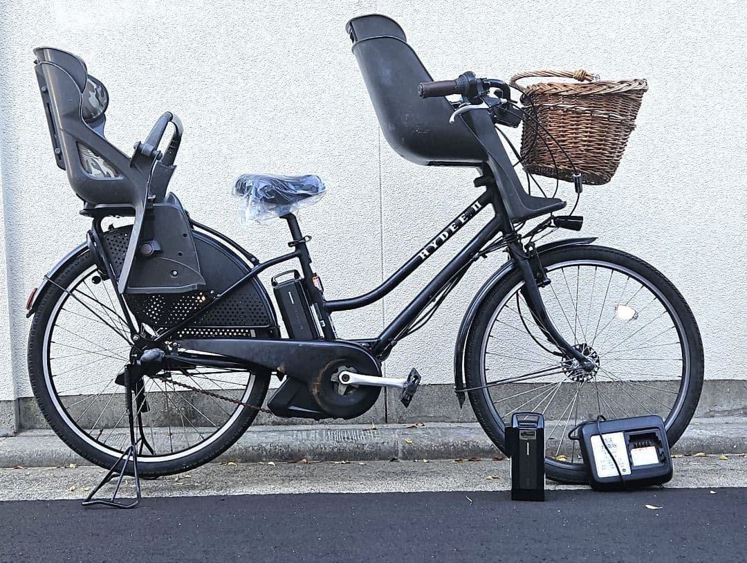 ブリジストン♪３人♪電動アシスト自転車♪HYDEE.IIバッテリー２個♪ブラック