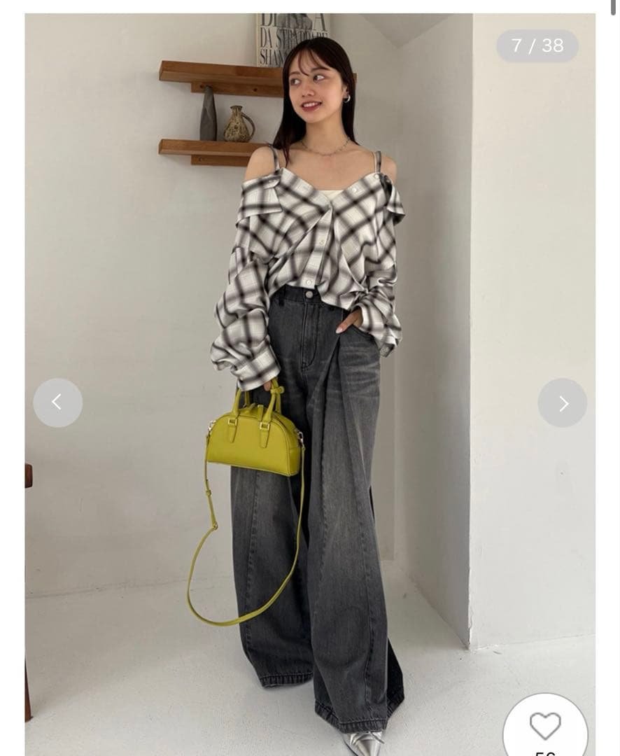 オンブレラメチェックアシメシャツ　フライアイディー