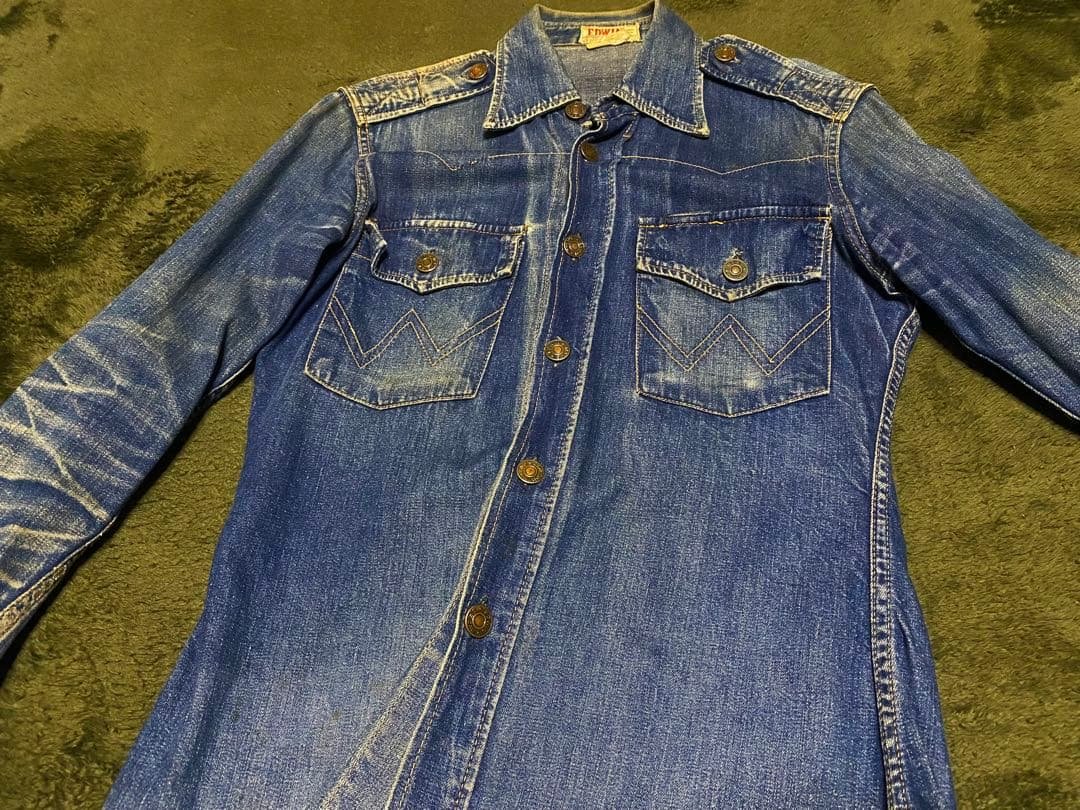 色落！70' ビンテージ　EDWIN デニム　ハチノス　ベルボトム サムライ昭和