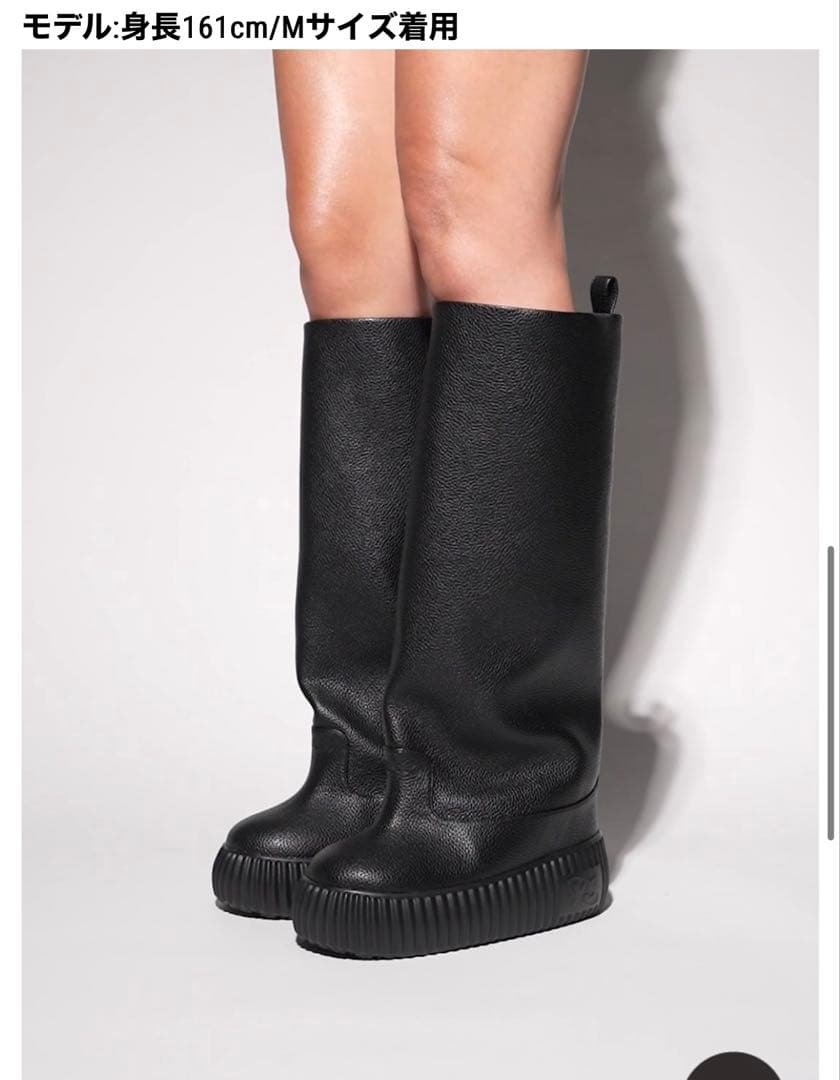 YELLOブラック ロングブーツ