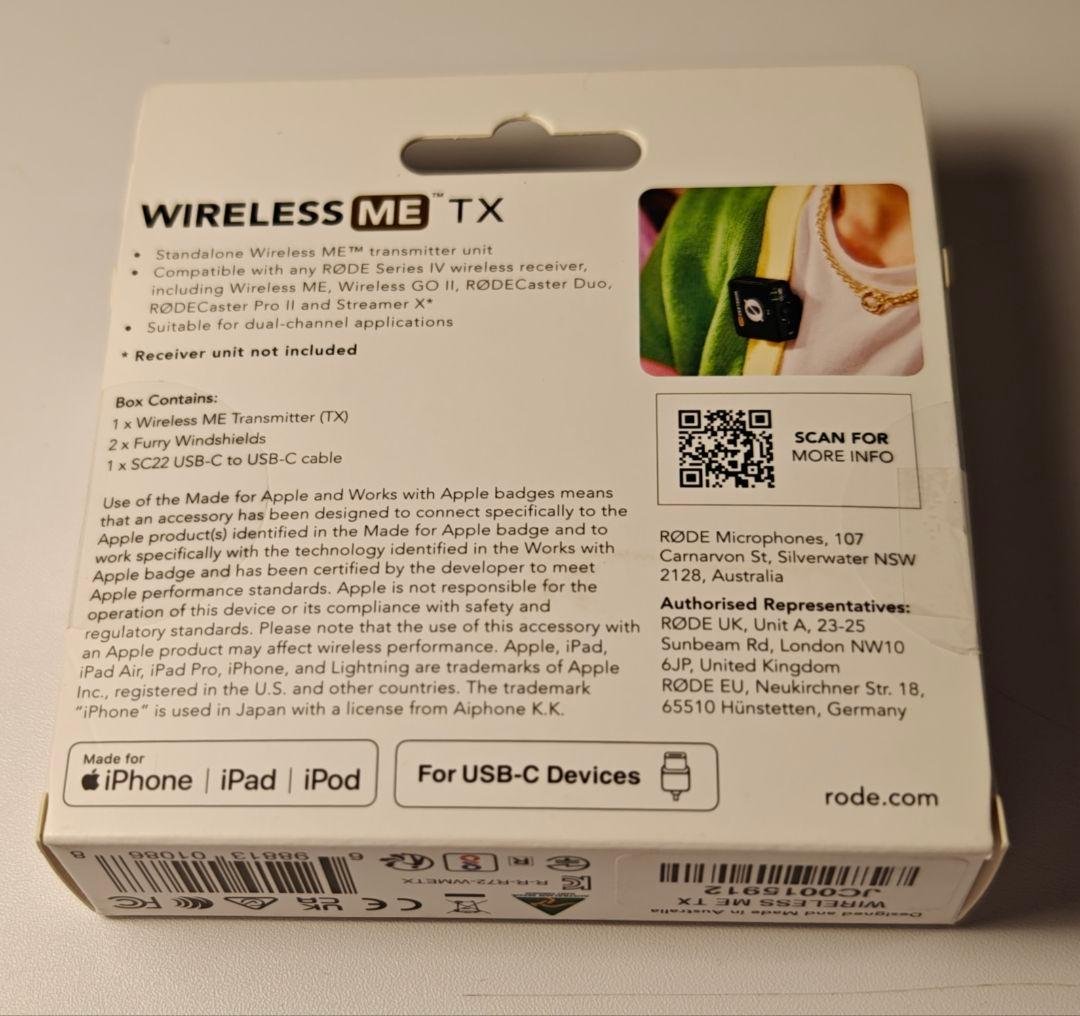【美品・動作確認済】RODE Wireless ME TX 送信機単品（増設用）