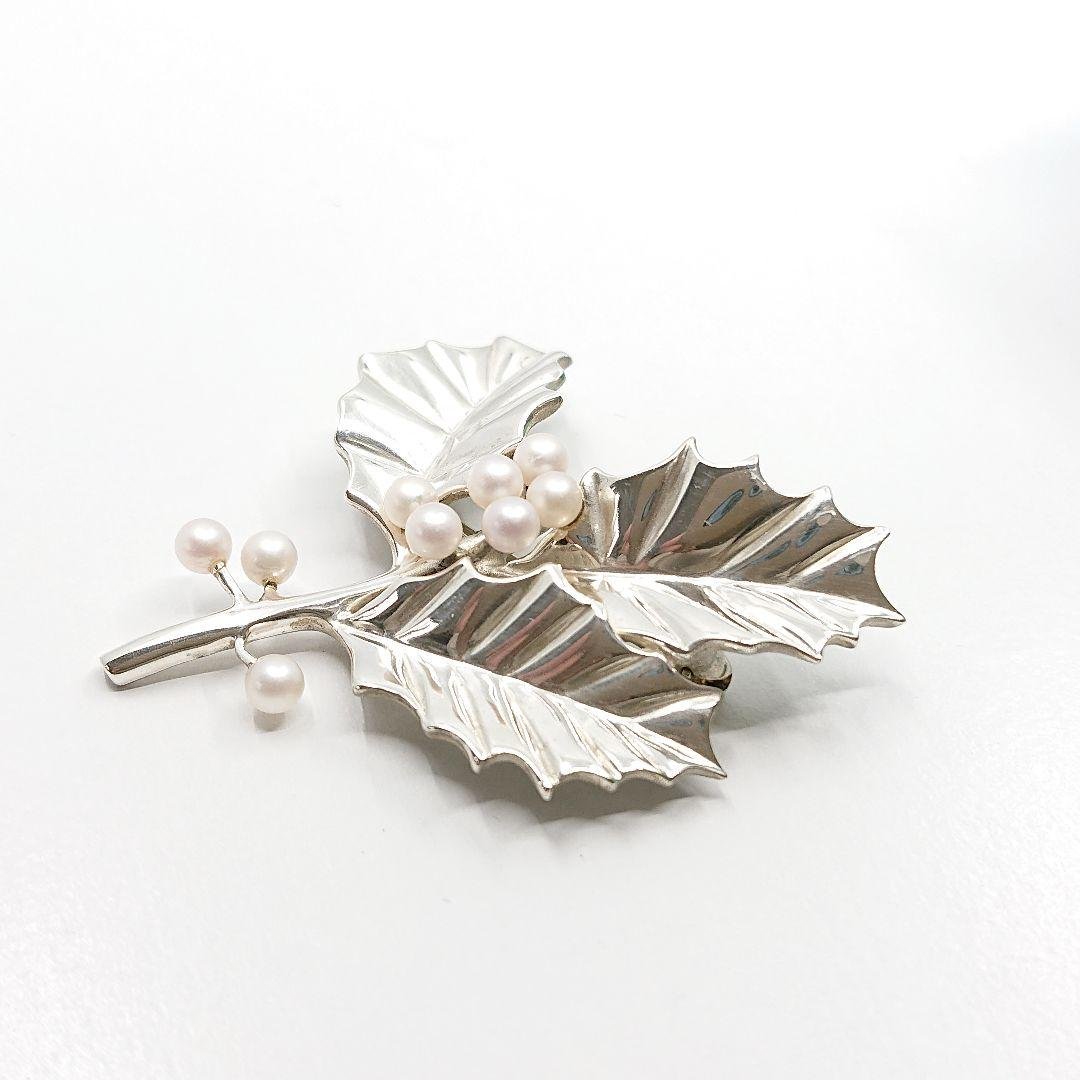 ほぼ未使用◎ ティファニー パール リーフ ブローチ No.13500