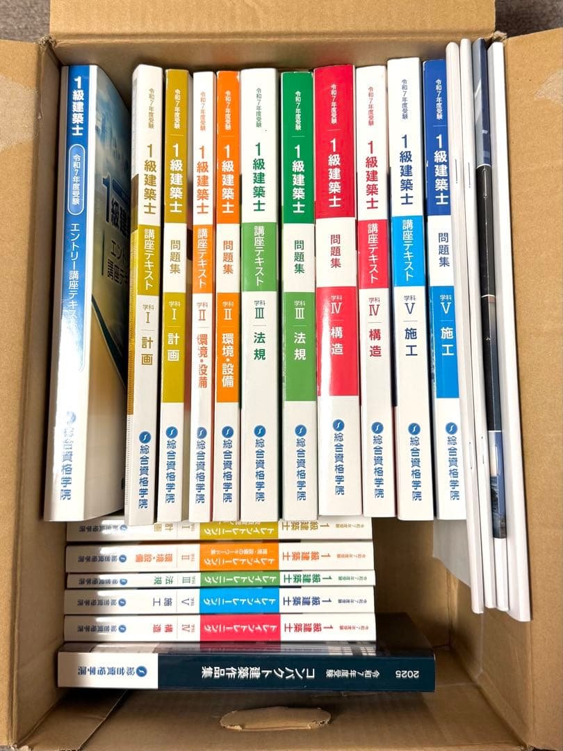 令和7年 1級建築士 総合資格テキスト　問題集　コンパクト作品集等