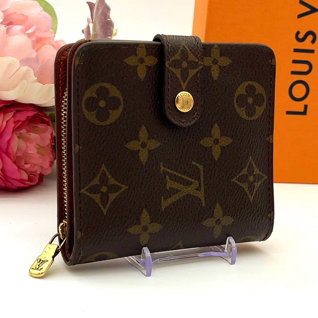 【極美品】箱付き！ルイヴィトン モノグラム ラウンドファスナー　二つ折り財布