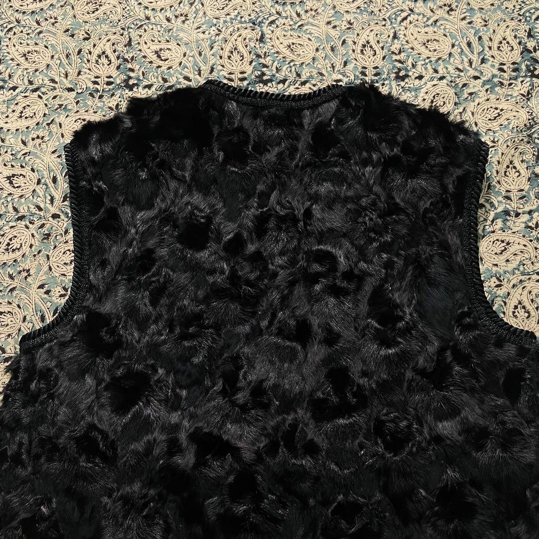 60’s カラクール 毛皮 リアルファー ベスト ビンテージ ブラック 50's