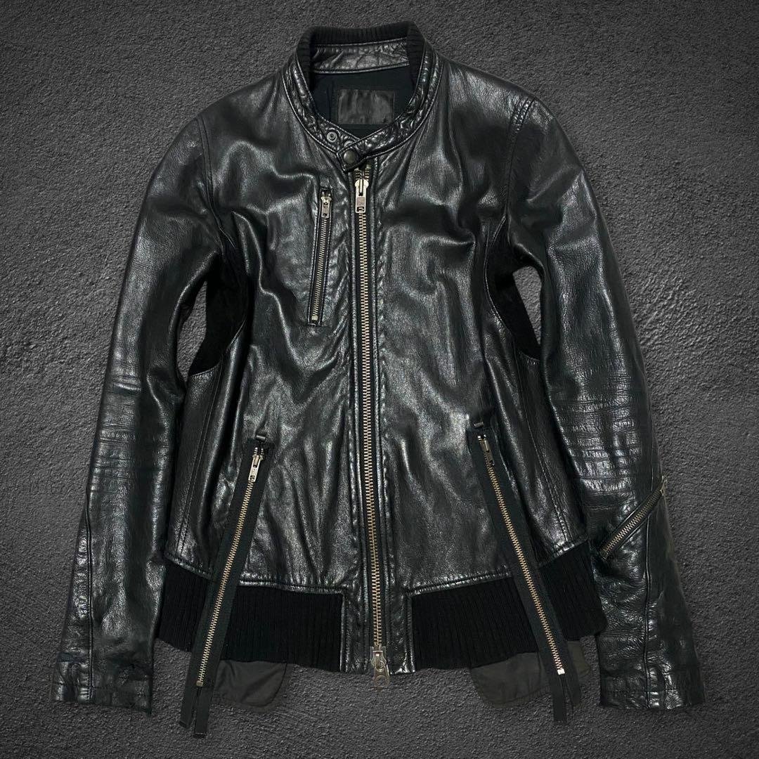 ジャケット・アウター L.G.B. deer skin leather biker jacket