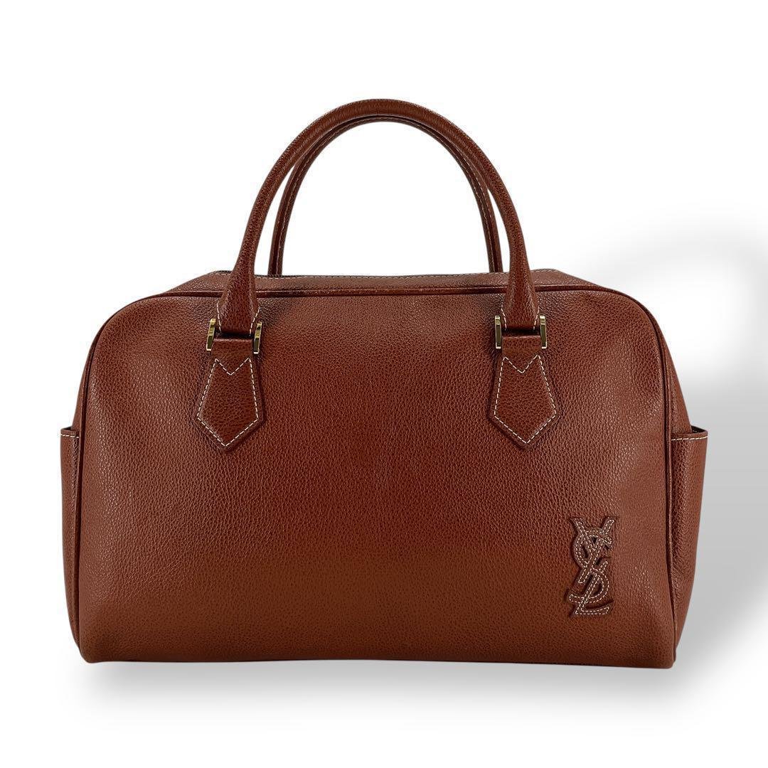 オールド　イヴサンローラン　ハンドバッグ　ミニボストン　エンボスロゴ　YSL