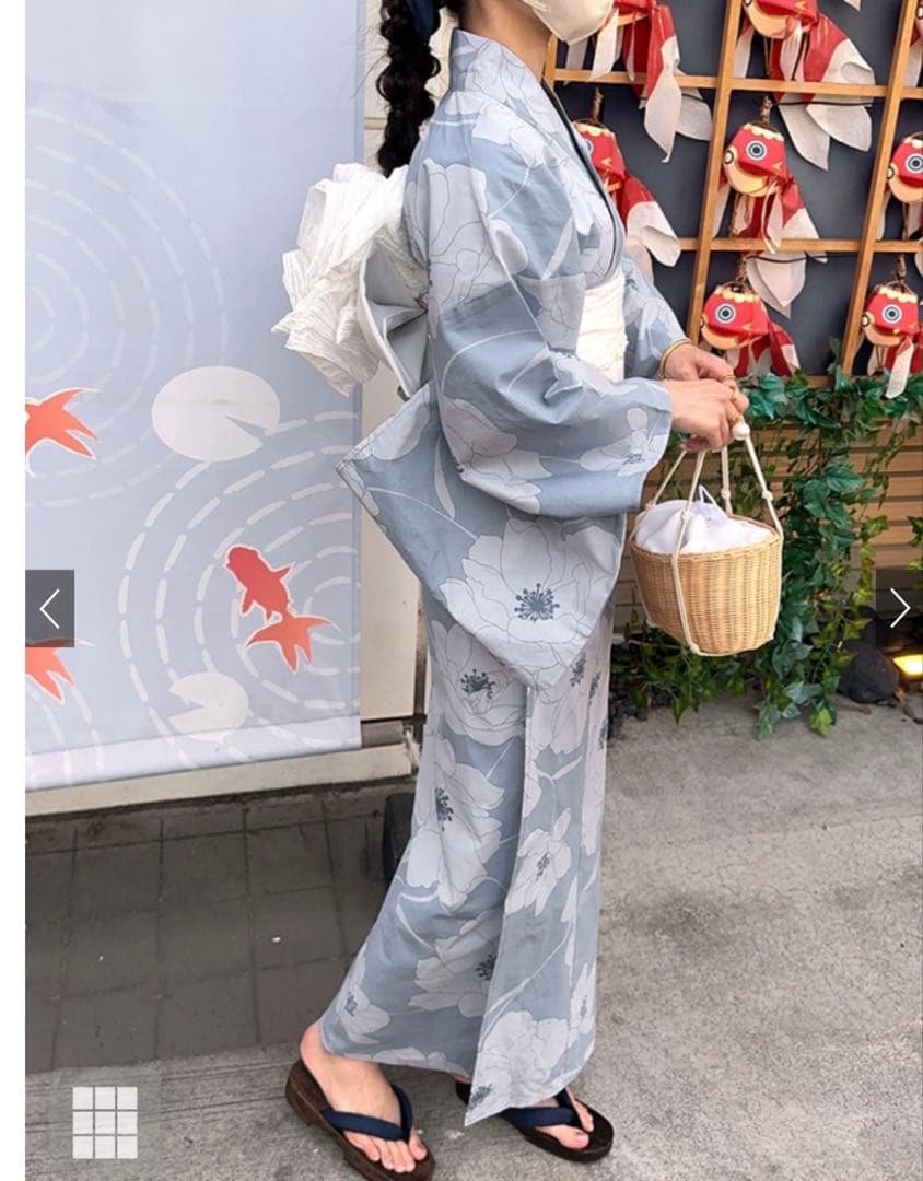 GRL 花柄浴衣セット　飾り紐　兵児帯