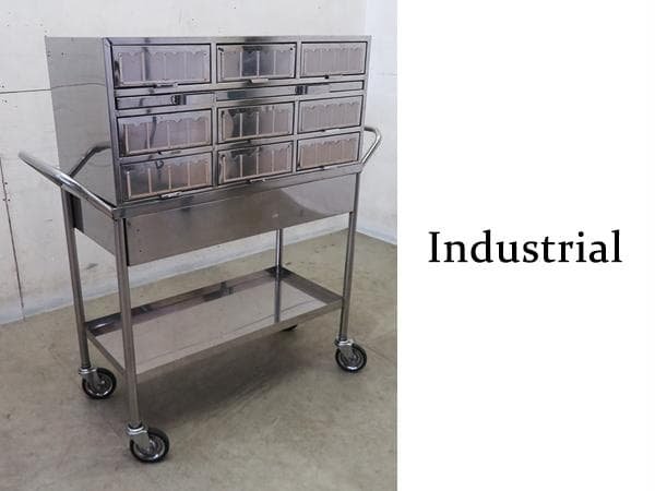 美品■福美商会■ステンレス製■メディカルワゴン■キャスター付き■インダストリアル