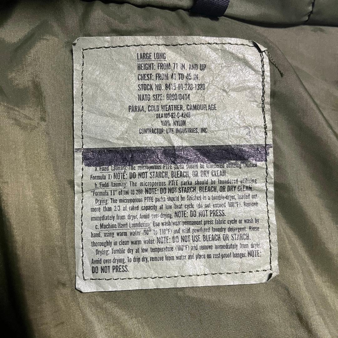 米軍実物 中期型 ECWCS Gen1 GORE-TEX ウッドランド L-L