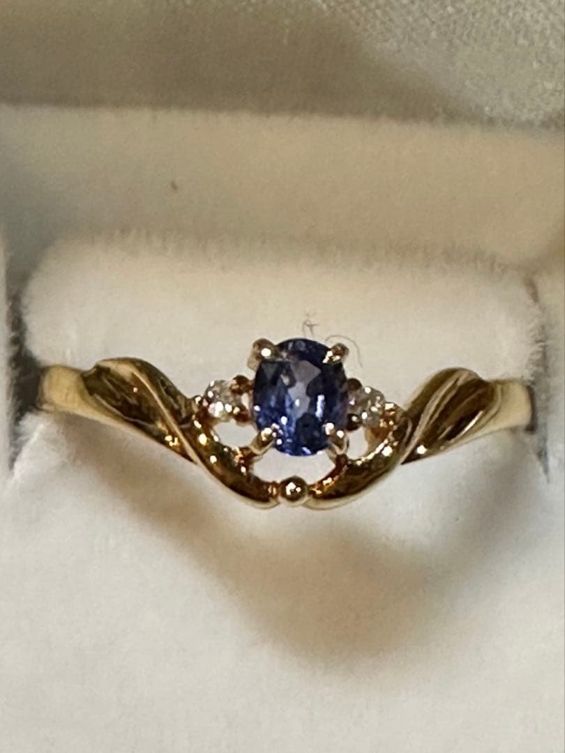 U*n様 K18 サファイア、ダイヤリング