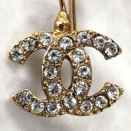 AMT15 シャネル 美品 ココマークピアス ラインストーン付き